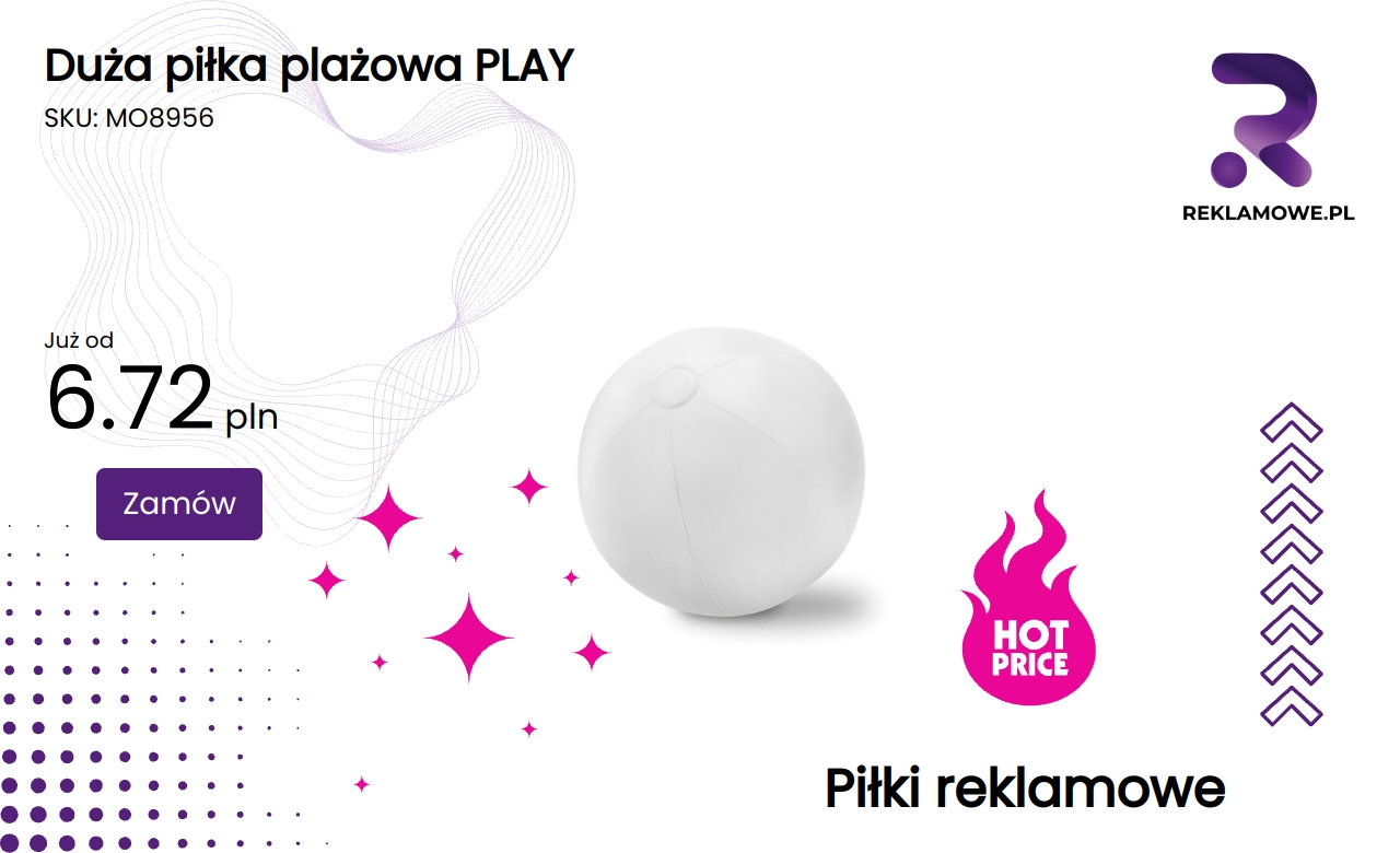 Duża kolorowa piłka plażowa PLAY na piasku