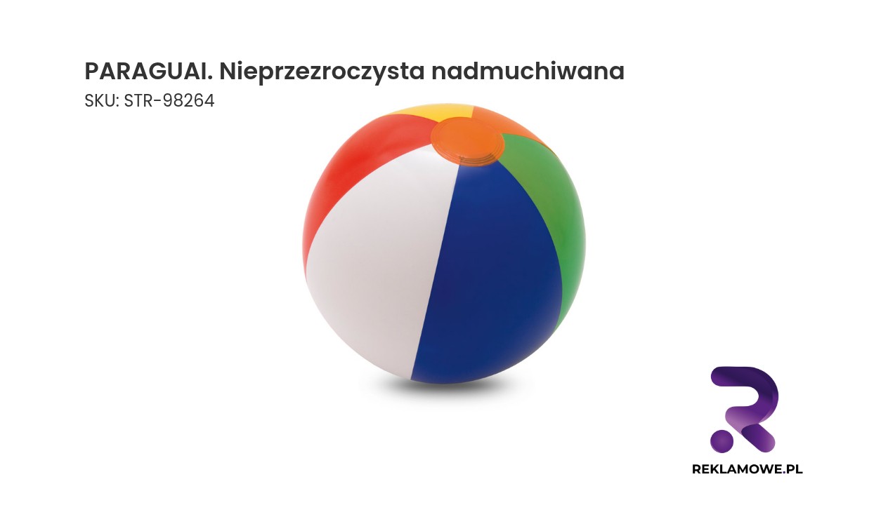 PARAGUAI. Nieprzezroczysta nadmuchiwana piłka plażowa z PVC PARAGUAI nieprzezroczysta nadmuchiwana - zdjęcie produktu